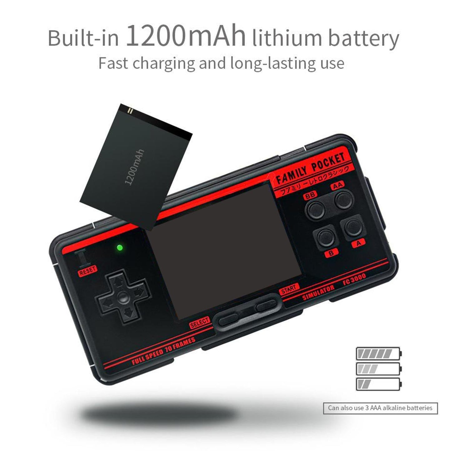 FC3000 Handheld Game Consoles 3 HD Screen Video Classic Game Player  Black"