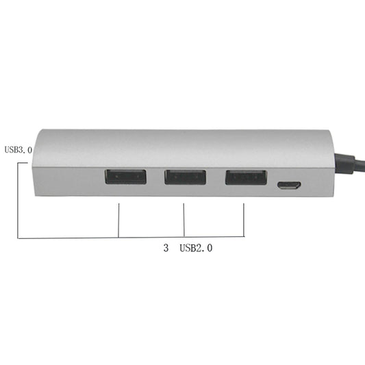 USB Type-C Hub Connectors USB 3.0 2.0 Adapter Cable for MacBook Silver