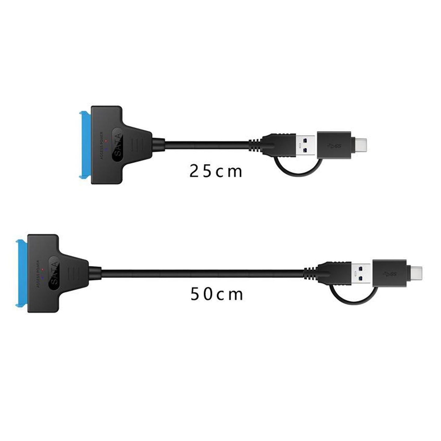USB 3.0 to 2.5 SATA 22-Pin Hard Drive Adapter Cable Support UASP 50cm"