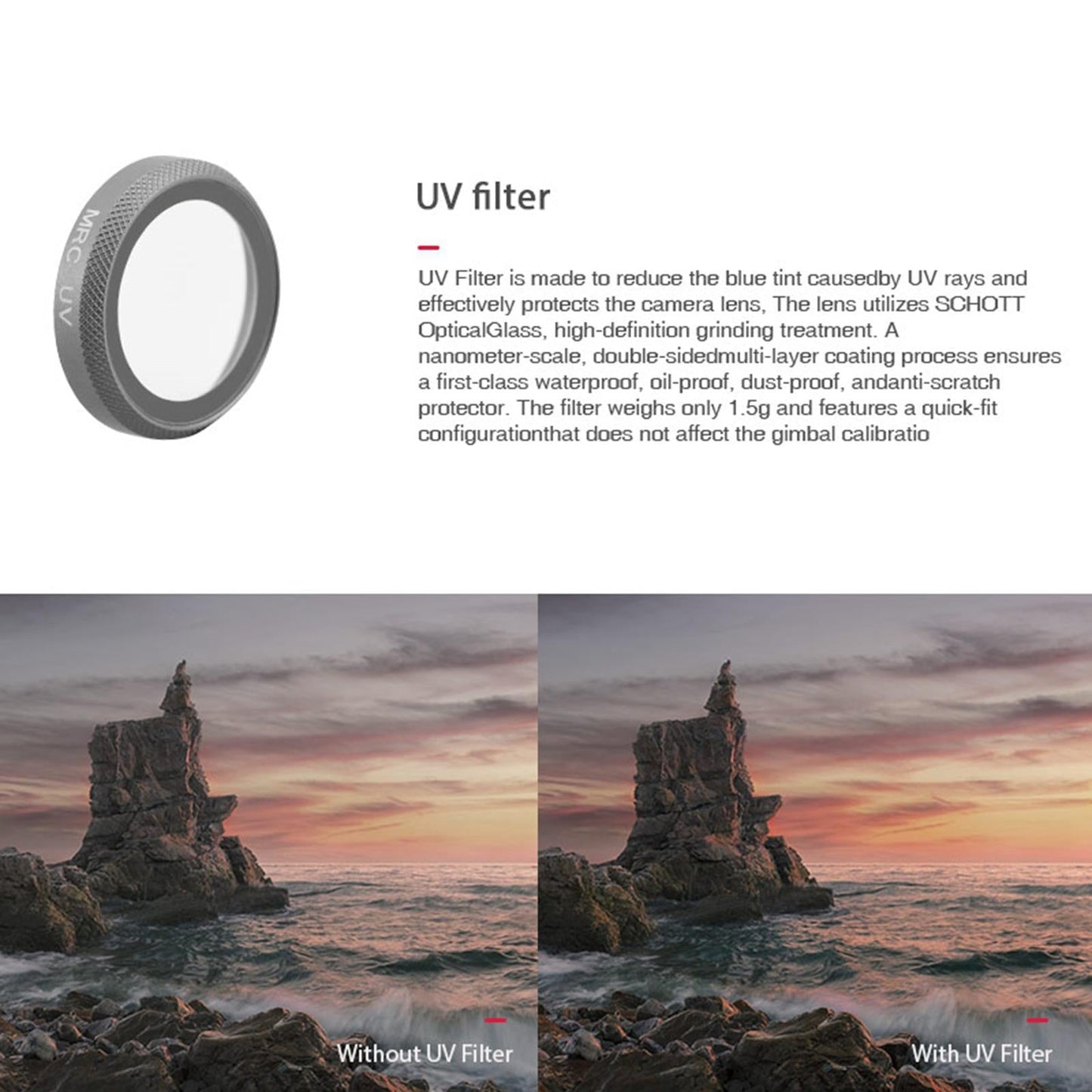 High Quality Camera Lens Filters for DJI Mavic 2 Zoom UV