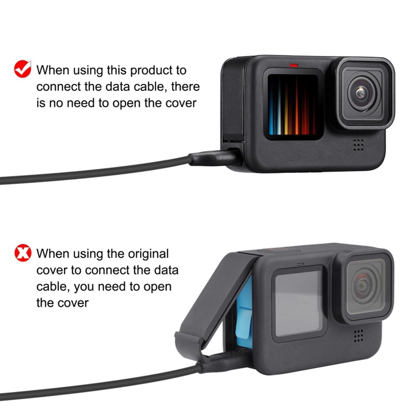 Protective Soft Silicone Housing Case for GoPro Hero9 Black & Lanyard