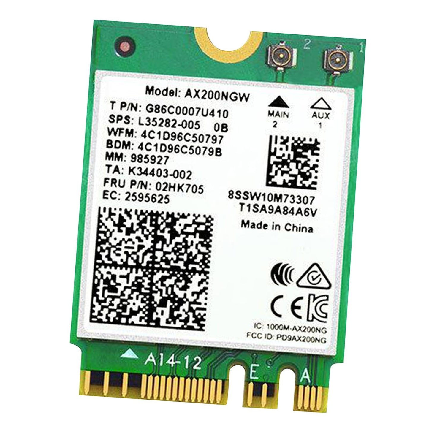 Wireless Card Adapter Intel AX200NGW Dual Band Wi-Fi Card 802.11ax Desktop