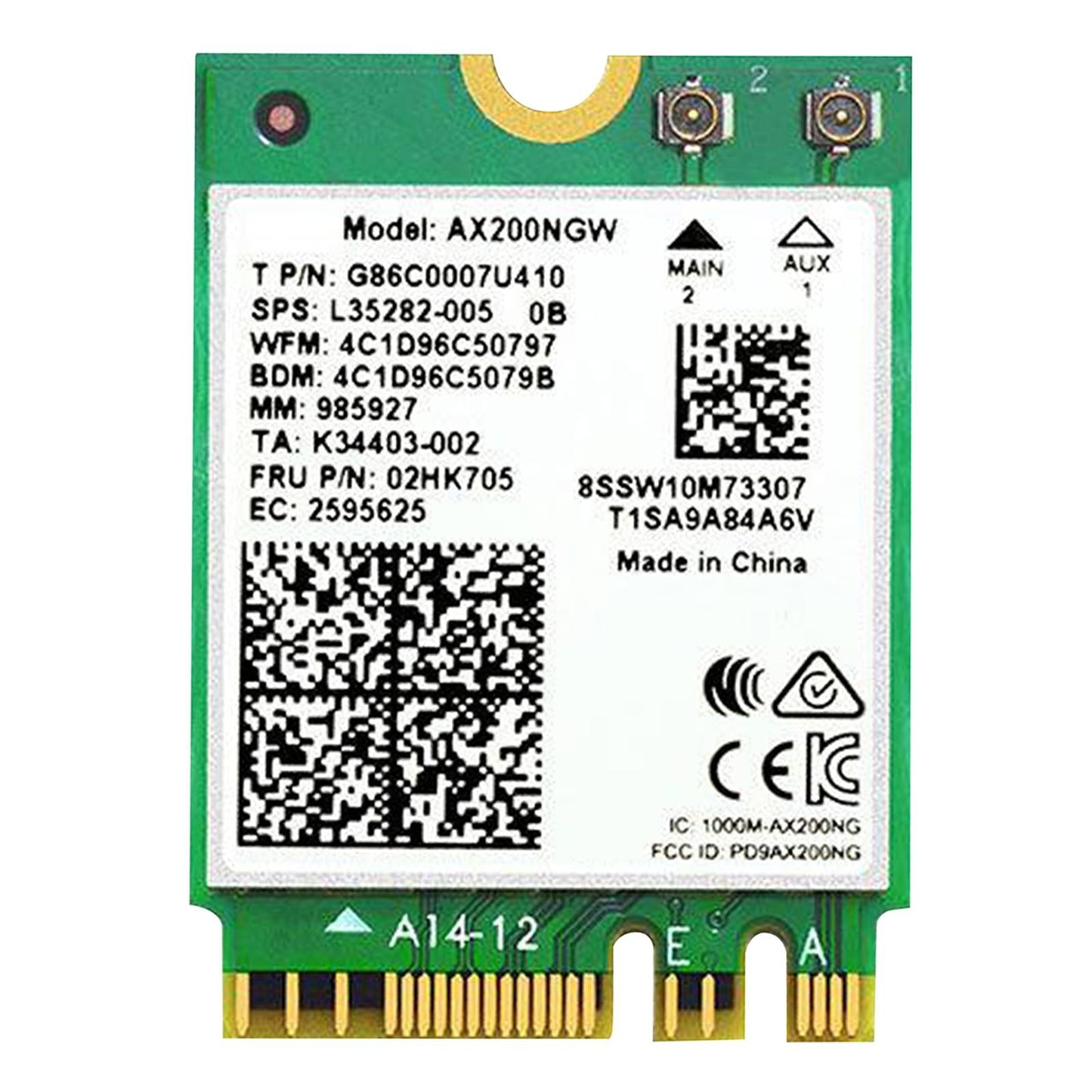 Wireless Card Adapter Intel AX200NGW Dual Band Wi-Fi Card 802.11ax Desktop