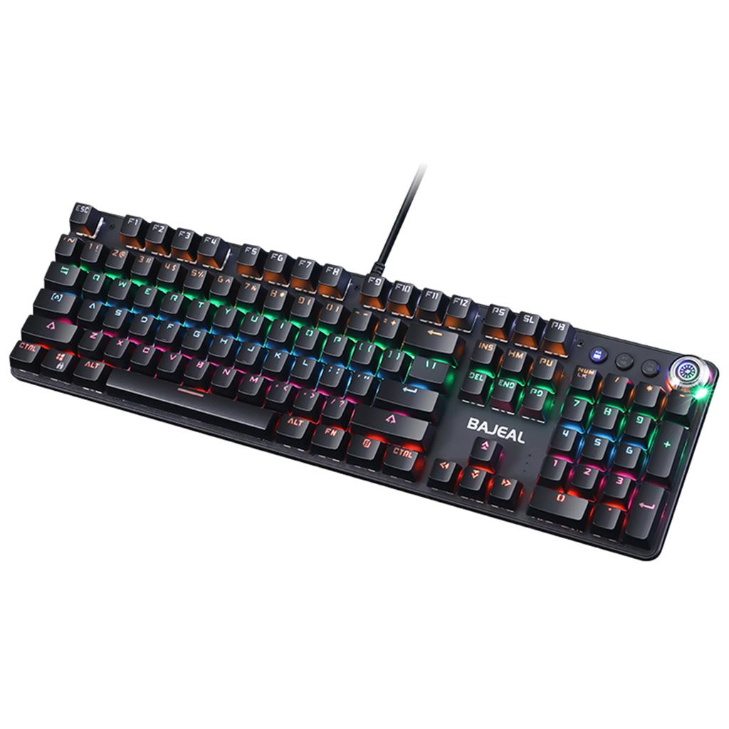 Desktop Wired Mechanical Gaming Keyboard Green Switches USB Passthrough