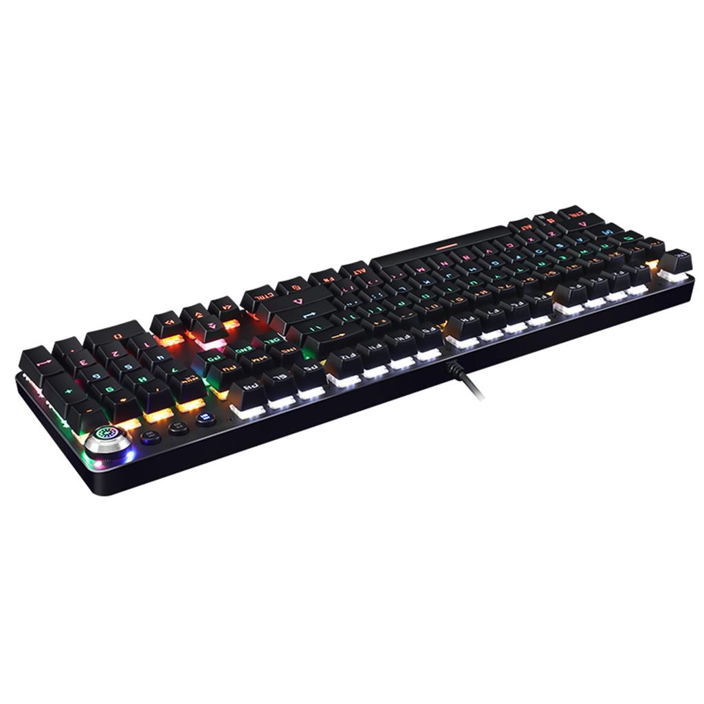 Desktop Wired Mechanical Gaming Keyboard Green Switches USB Passthrough