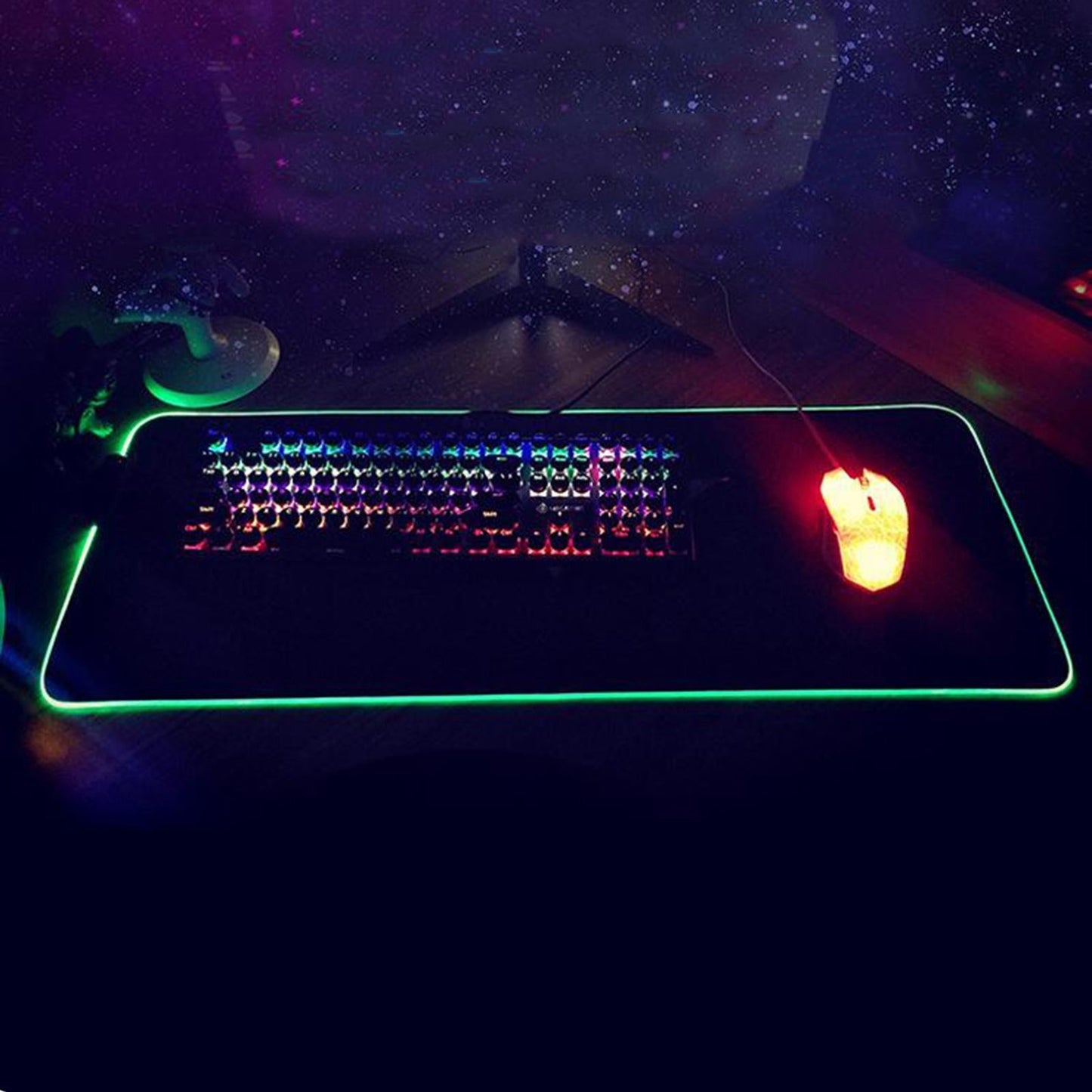 RGB LED Gaming Mouse Pad Glowing Mice Pad for PC Laptop  Style 3