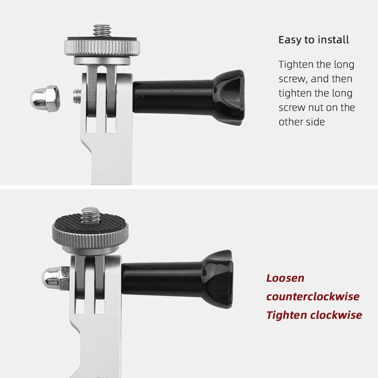 CNC Extension Arm Pole Mount Base 1/4 Adapter For Insta360 ONE X2 X silver"