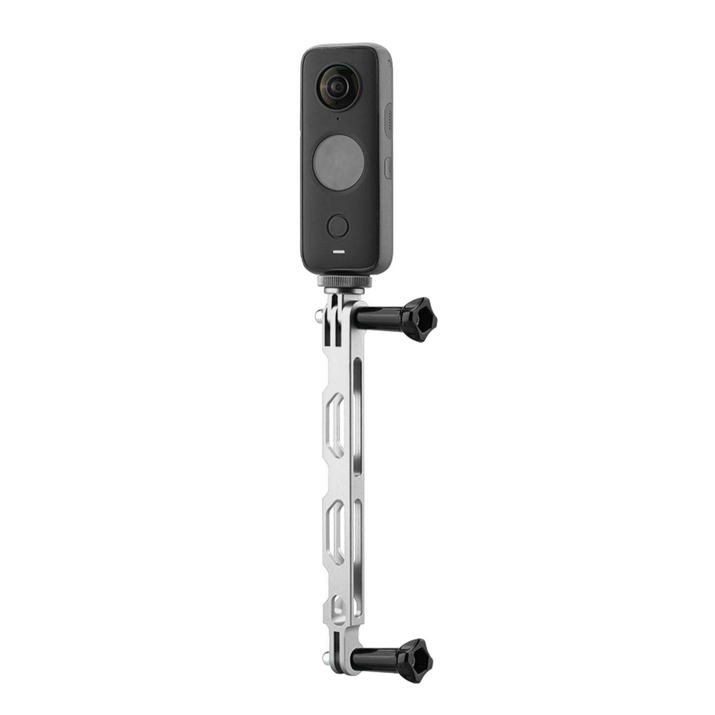 CNC Extension Arm Pole Mount Base 1/4 Adapter For Insta360 ONE X2 X silver"