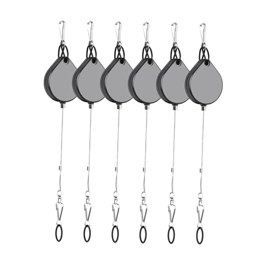 Set of 6 Premium VR Cable Management Ceiling Pulley System Heavy Duty Black