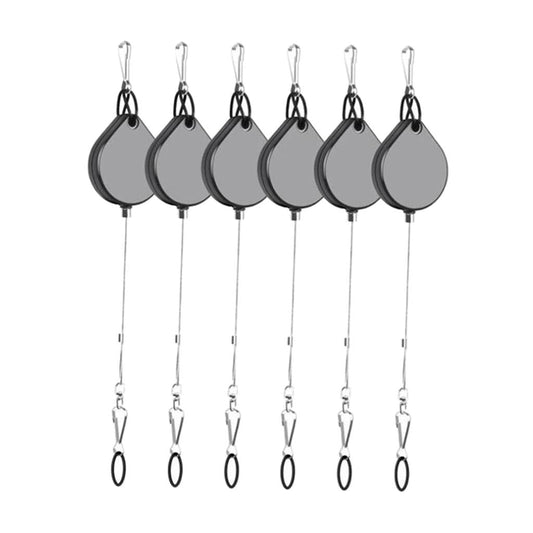 Set of 6 Premium VR Cable Management Ceiling Pulley System Heavy Duty Black