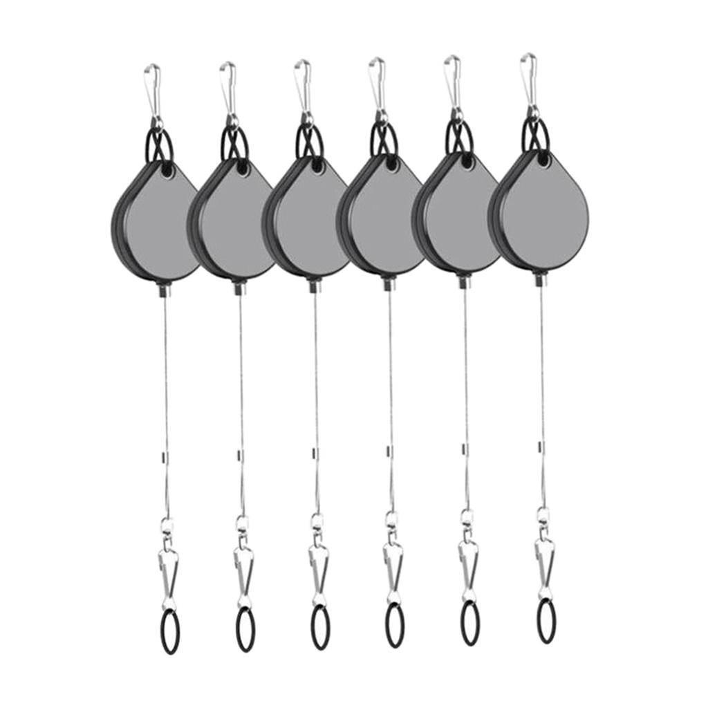 Set of 6 Premium VR Cable Management Ceiling Pulley System Heavy Duty Black