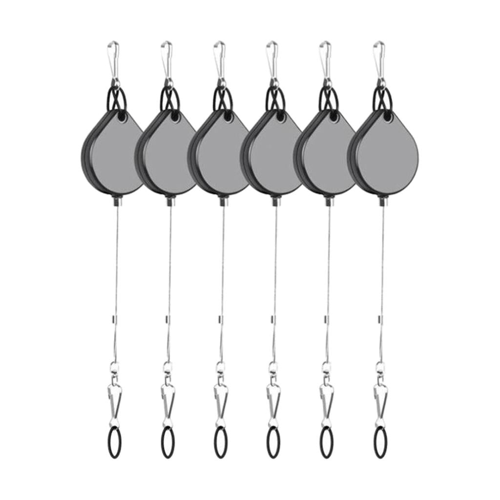 Set of 6 Premium VR Cable Management Ceiling Pulley System Heavy Duty Black