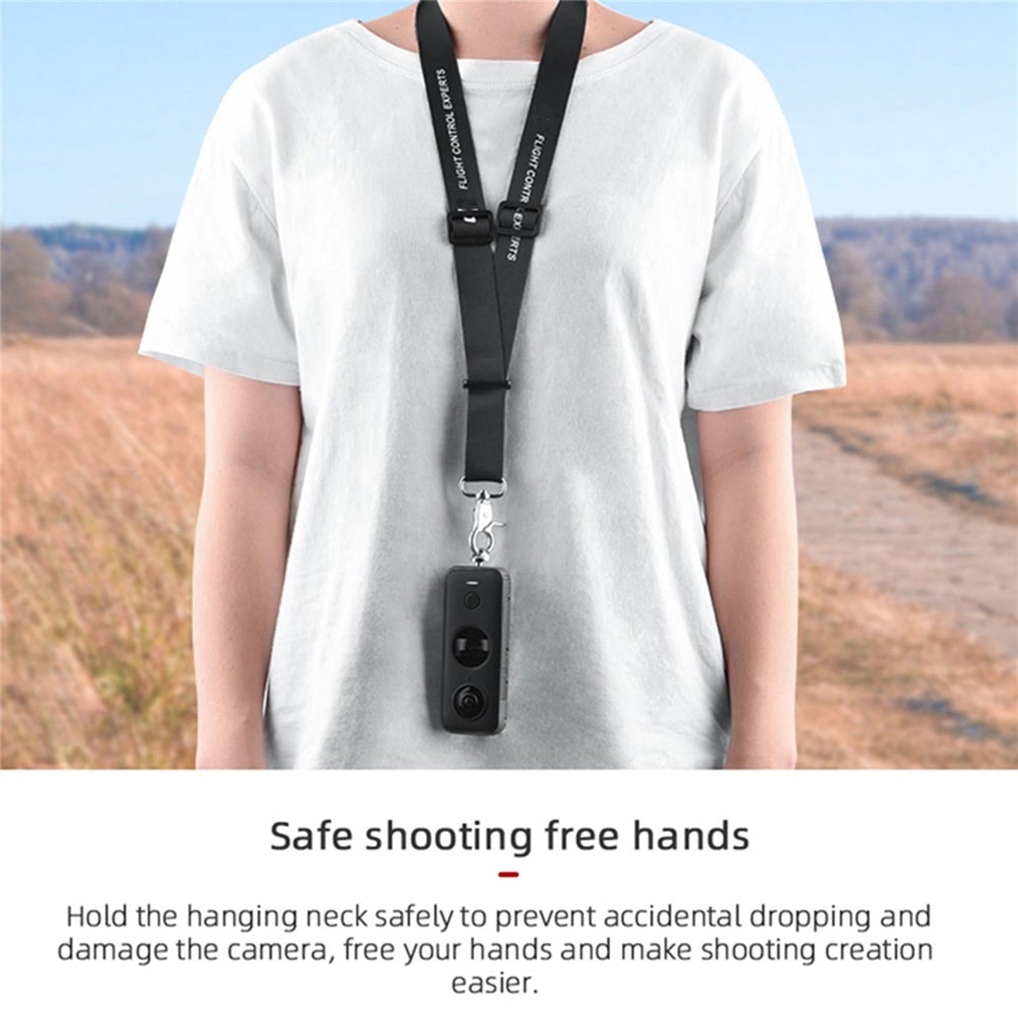Neck Strap Camera Lanyard Sling For Insta360 ONE X/X2 Sport Camera Kit Black