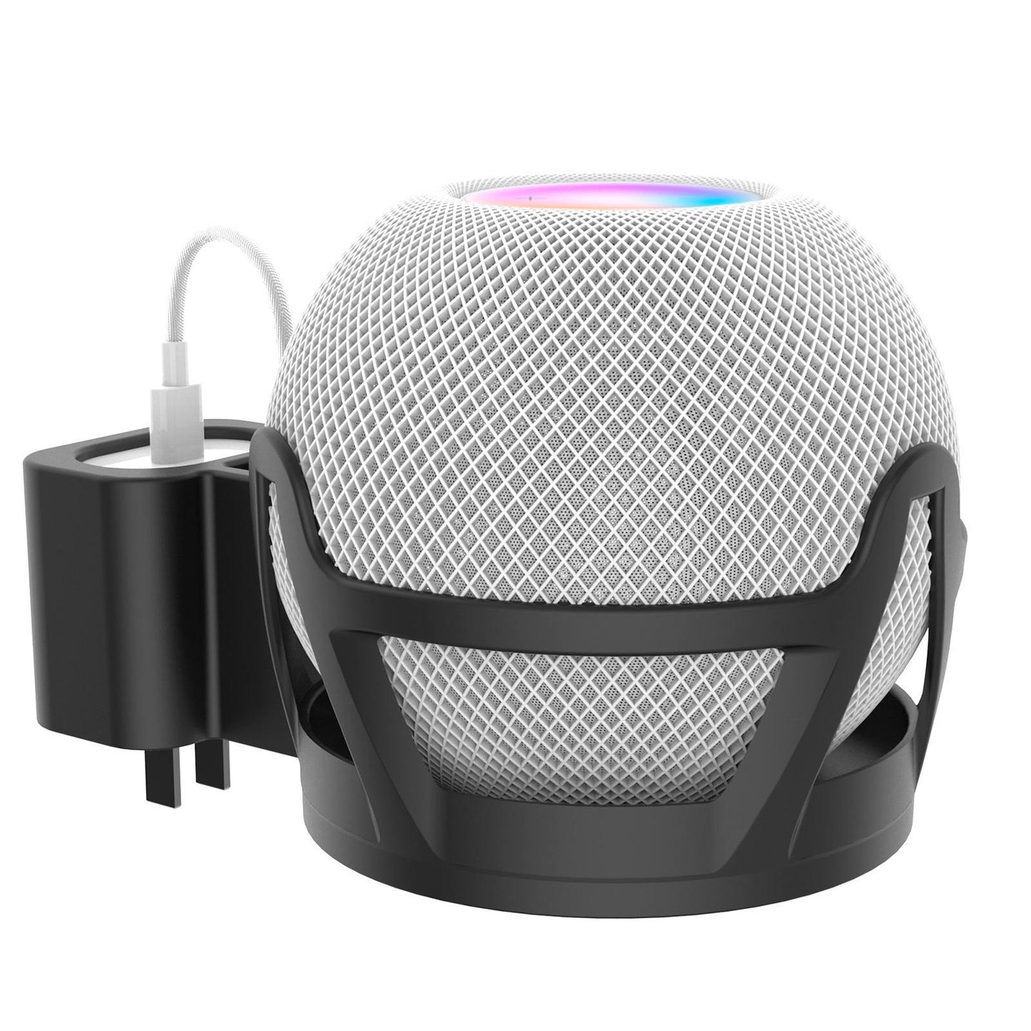 Wall Shelf Holder Cable Management for Apple Home Pod Mini Speakers Black