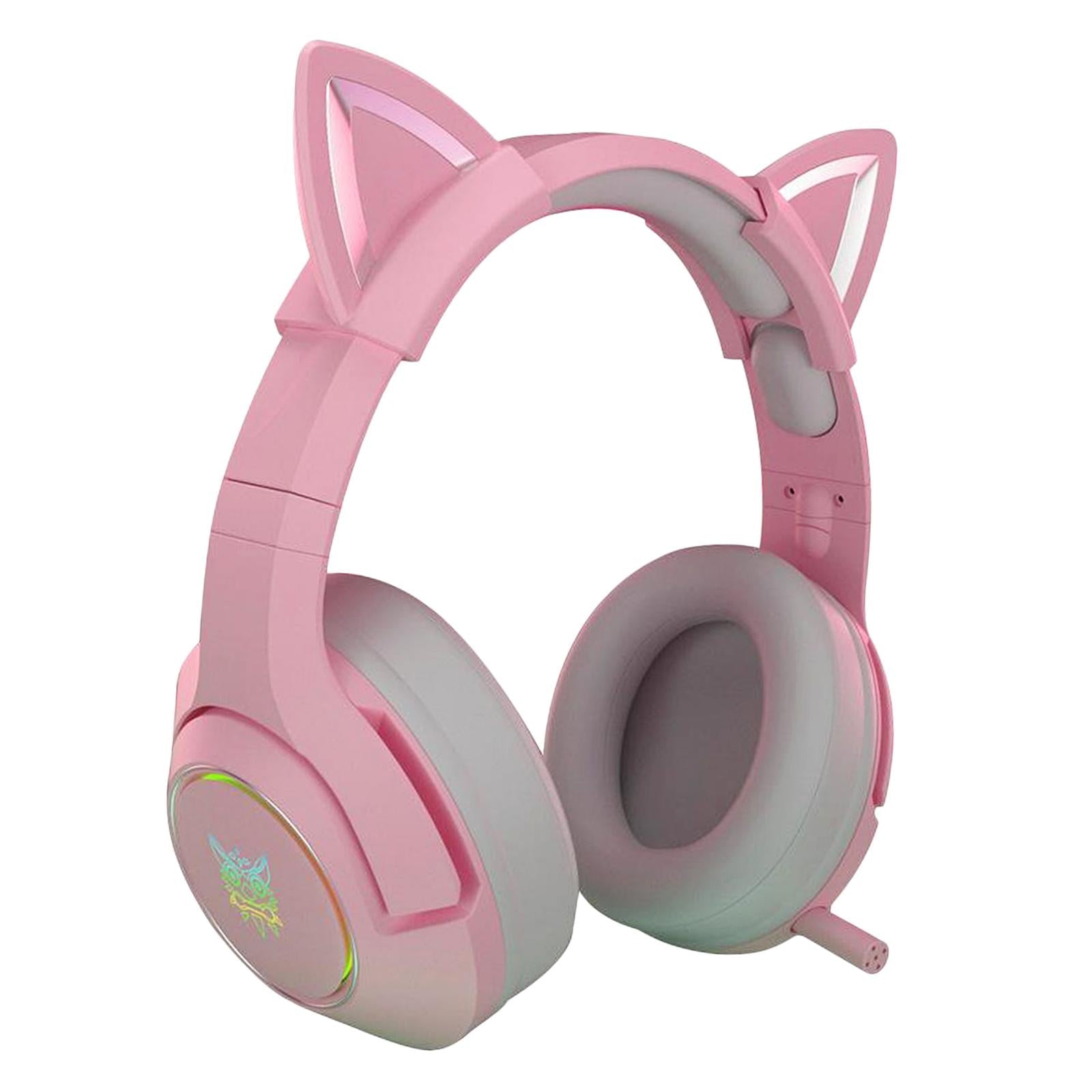 Kids Cat Ear Headsets Over the Ear Headphone EarBuds Microphone Mic New USB