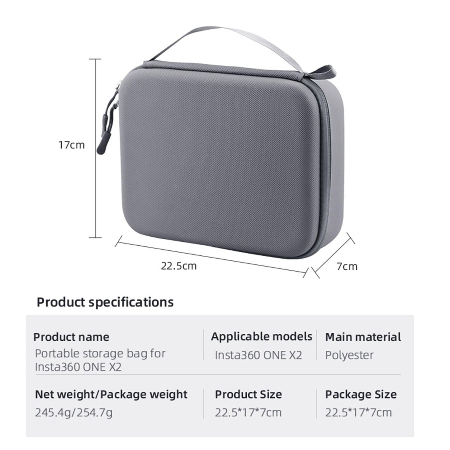 Travel Box Panoramic Storage Case for Insta360 ONE X2 Bullet Time Stick
