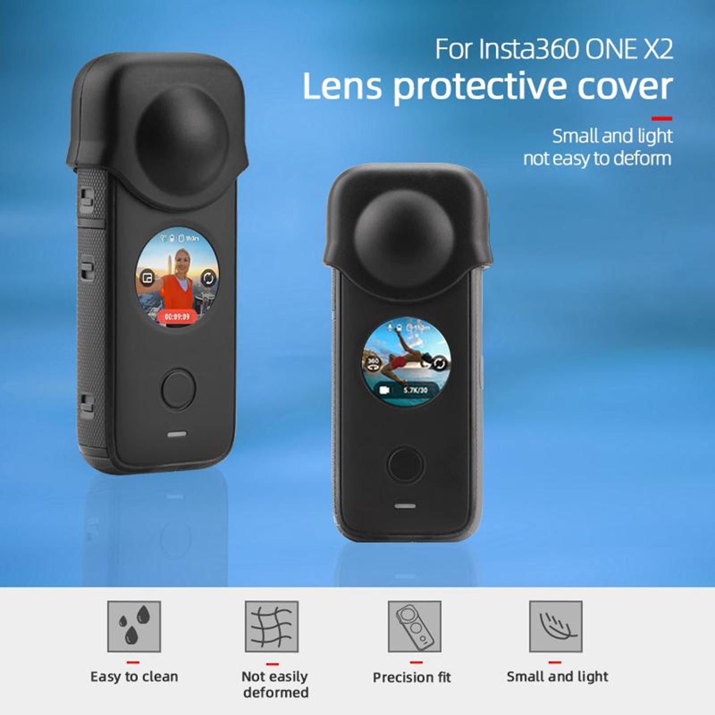 Light Lens Cover Protective Case Scrachproof for Insta360 One X2 Camera