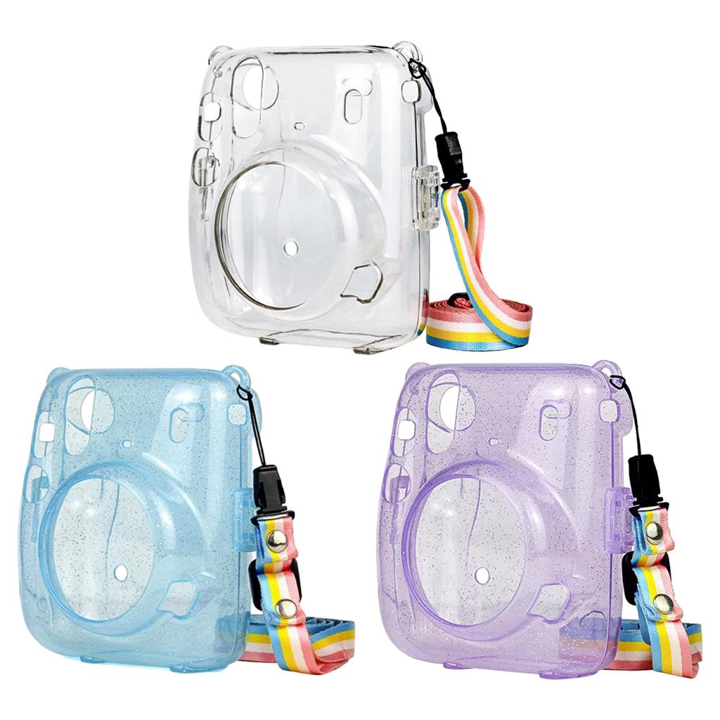 Protective Hard Case Anti-dust Strap for Instax Mini 11 Polaroid Camera Blue