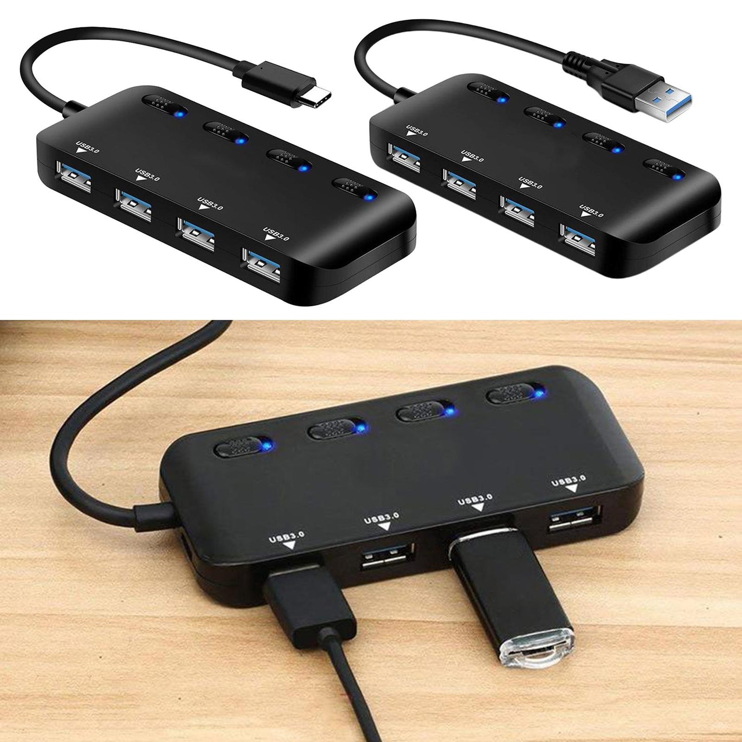 USB 3.0 Hub Connectors USB Adapter Expansion Splitter Converter USB Hub