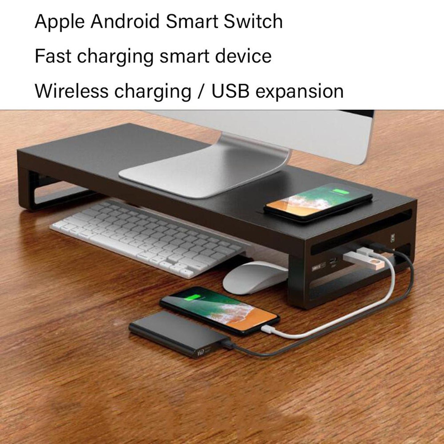 Metal Computer Monitor Stand Computer Riser Support Office Organizers Sturdy