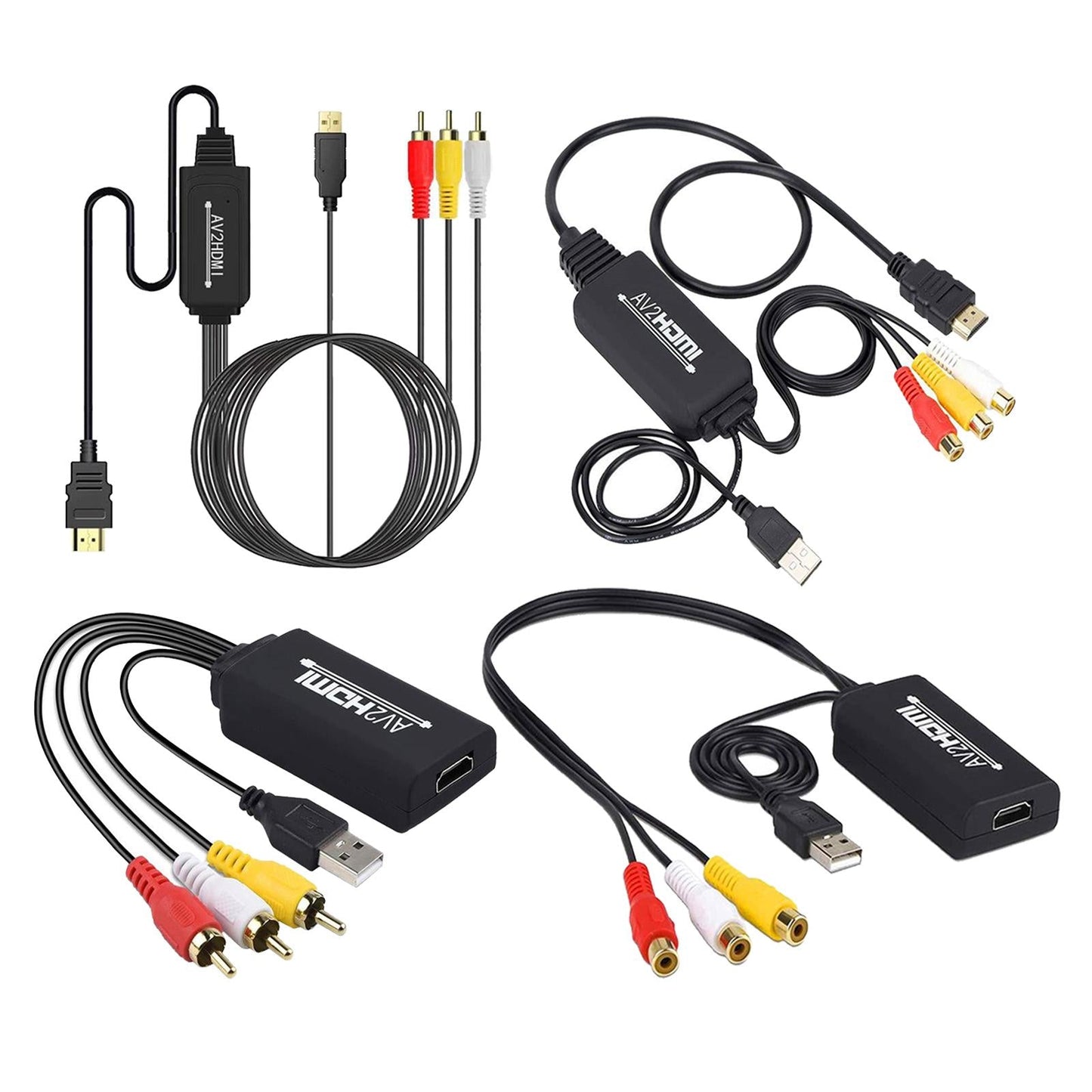 3RCA CVBs HDMI to RCA Cable Adapter HDMI to RCA Converter for PC Laptop DVD Type A