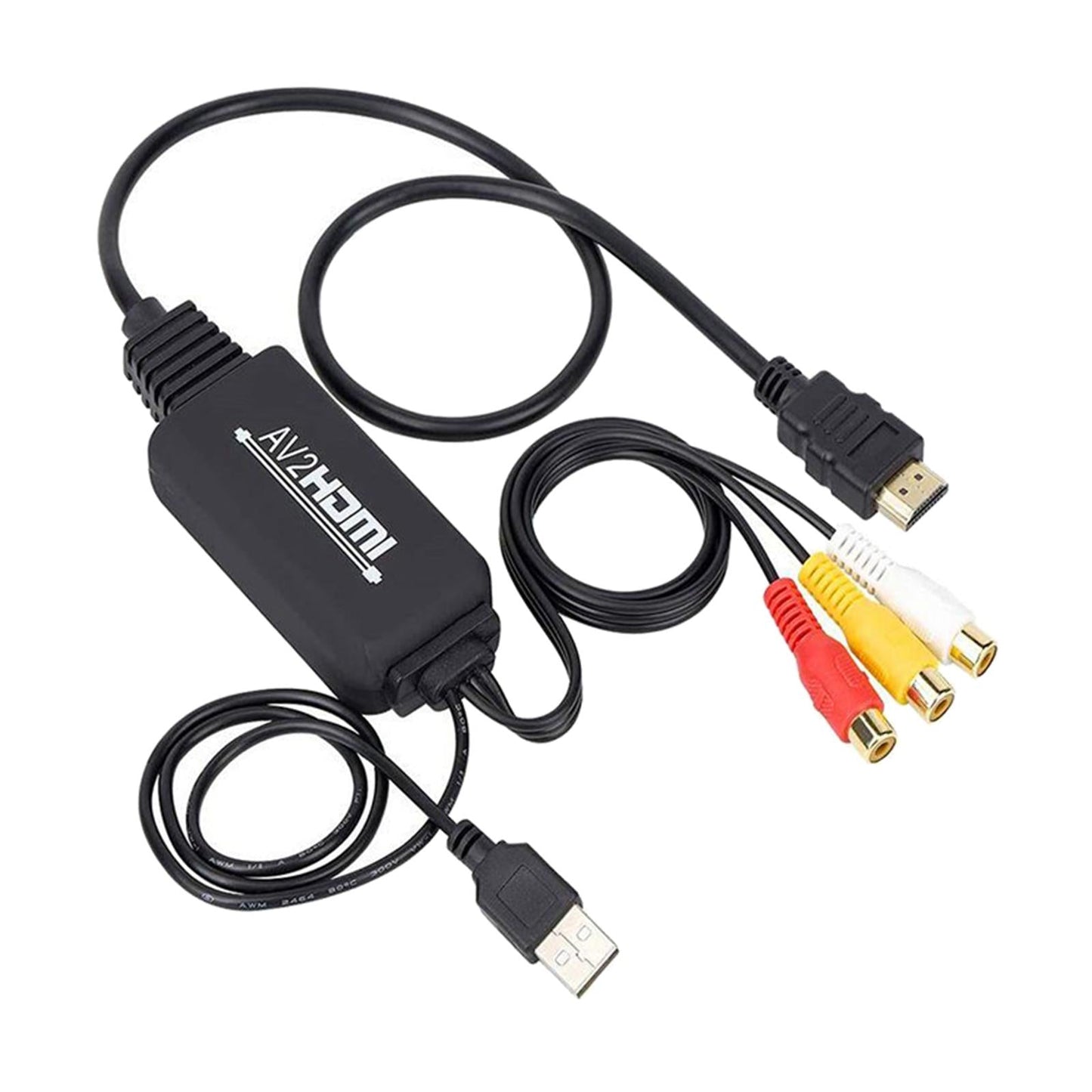 3RCA CVBs HDMI to RCA Cable Adapter HDMI to RCA Converter for PC Laptop DVD Type B