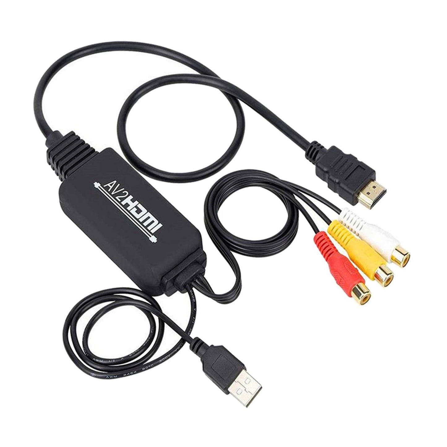 3RCA CVBs HDMI to RCA Cable Adapter HDMI to RCA Converter for PC Laptop DVD Type B