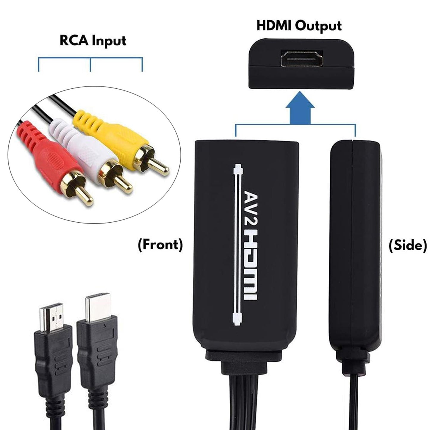 3RCA CVBs HDMI to RCA Cable Adapter HDMI to RCA Converter for PC Laptop DVD Type C