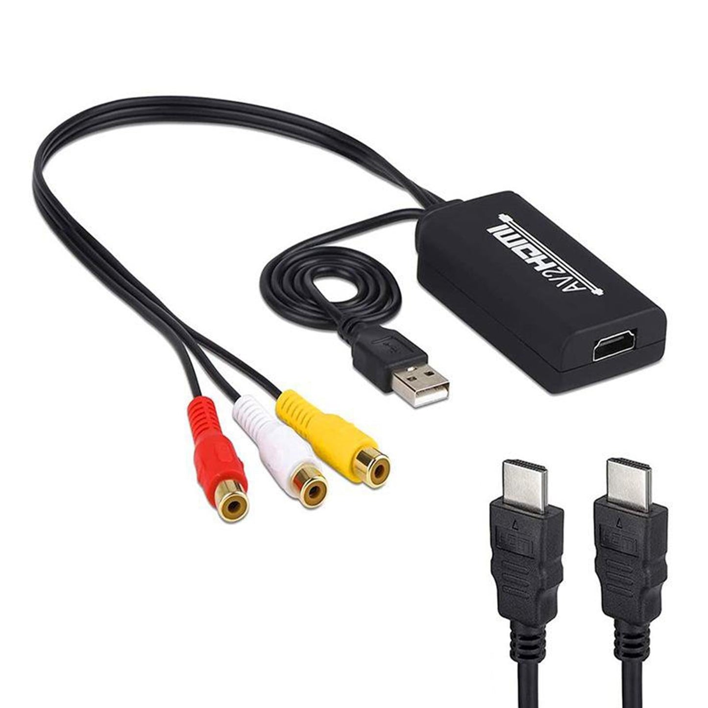 3RCA CVBs HDMI to RCA Cable Adapter HDMI to RCA Converter for PC Laptop DVD Type D