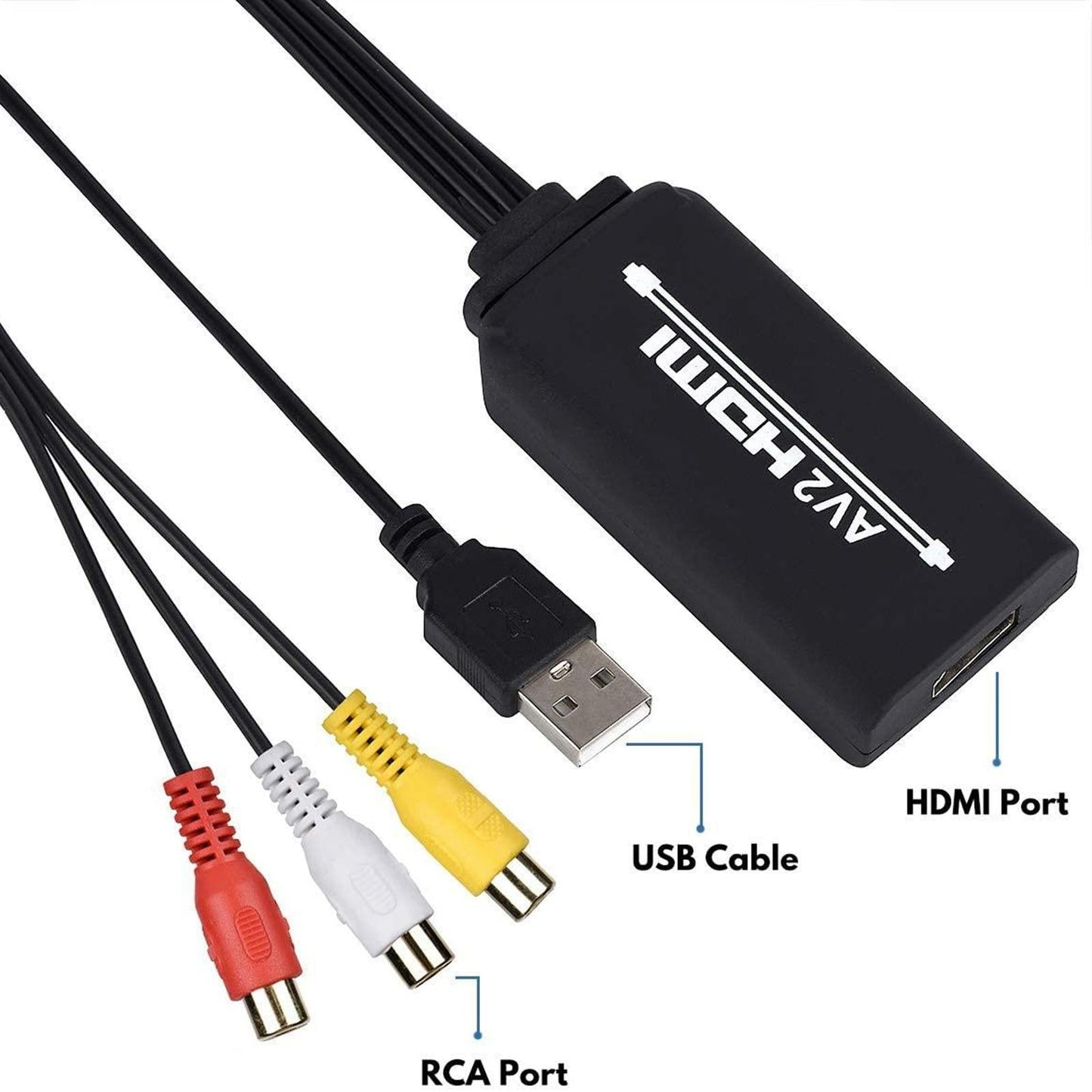 3RCA CVBs HDMI to RCA Cable Adapter HDMI to RCA Converter for PC Laptop DVD Type D