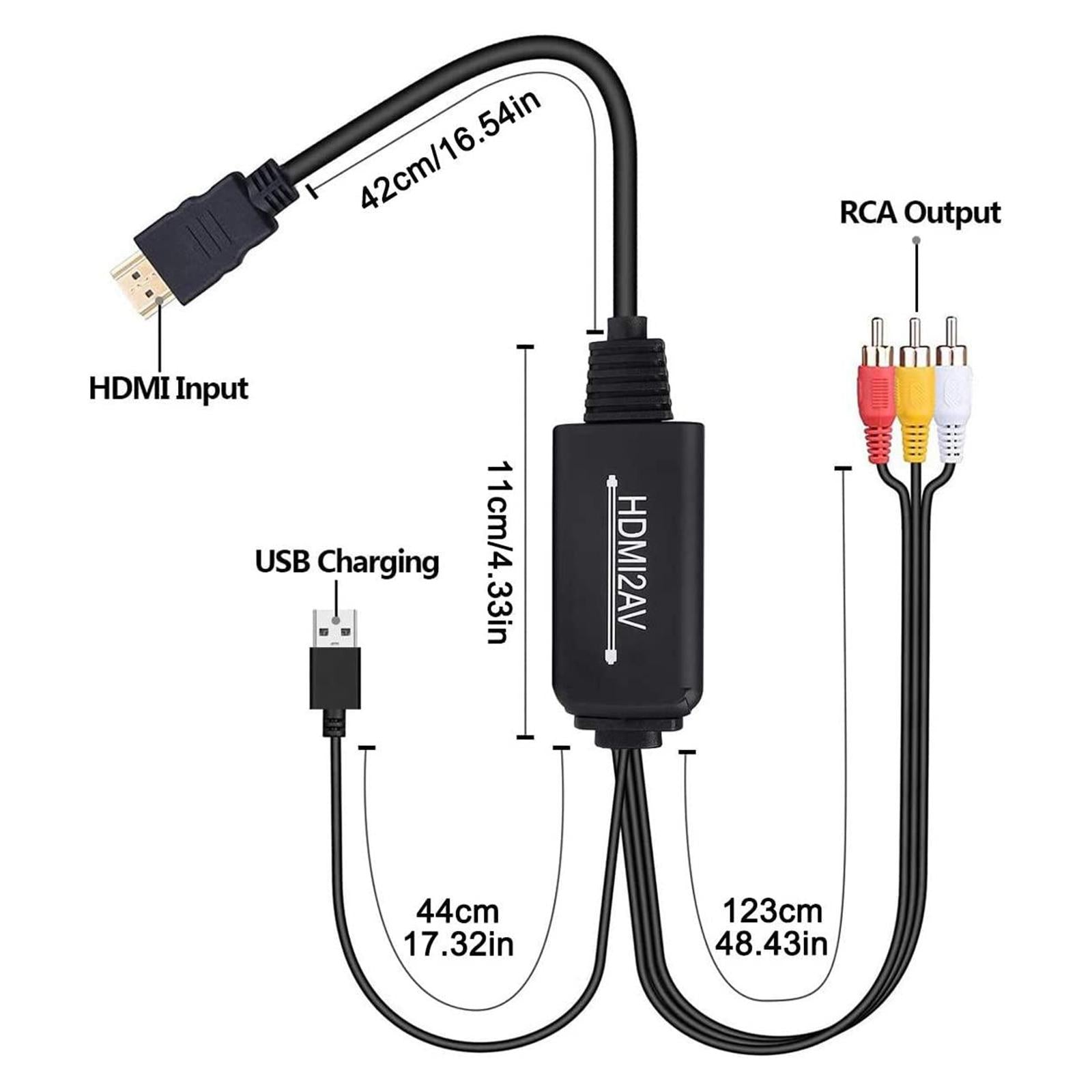1080P HDMI to 3 RCA Video Audio Converter Cable Adapter for PS4 HDTV Style 1
