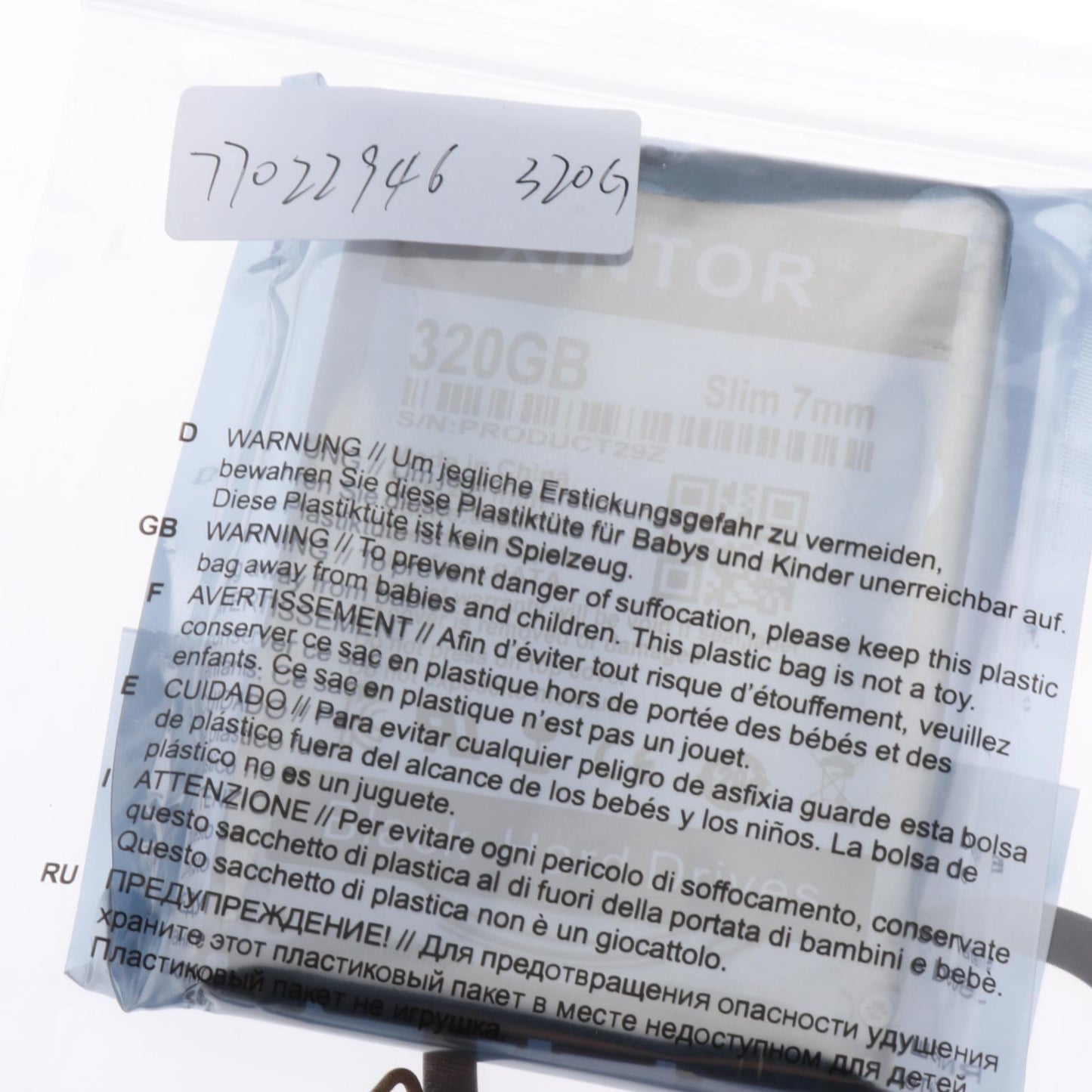 Slim Alloy 2.5in Internal HDD 160GB/250GB/320GB/500BG & SATA Interface 320GB