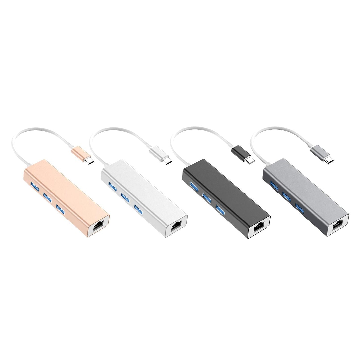 USB C to Ethernet Lan RJ45 Network Adapter Hub USB Converter Silver