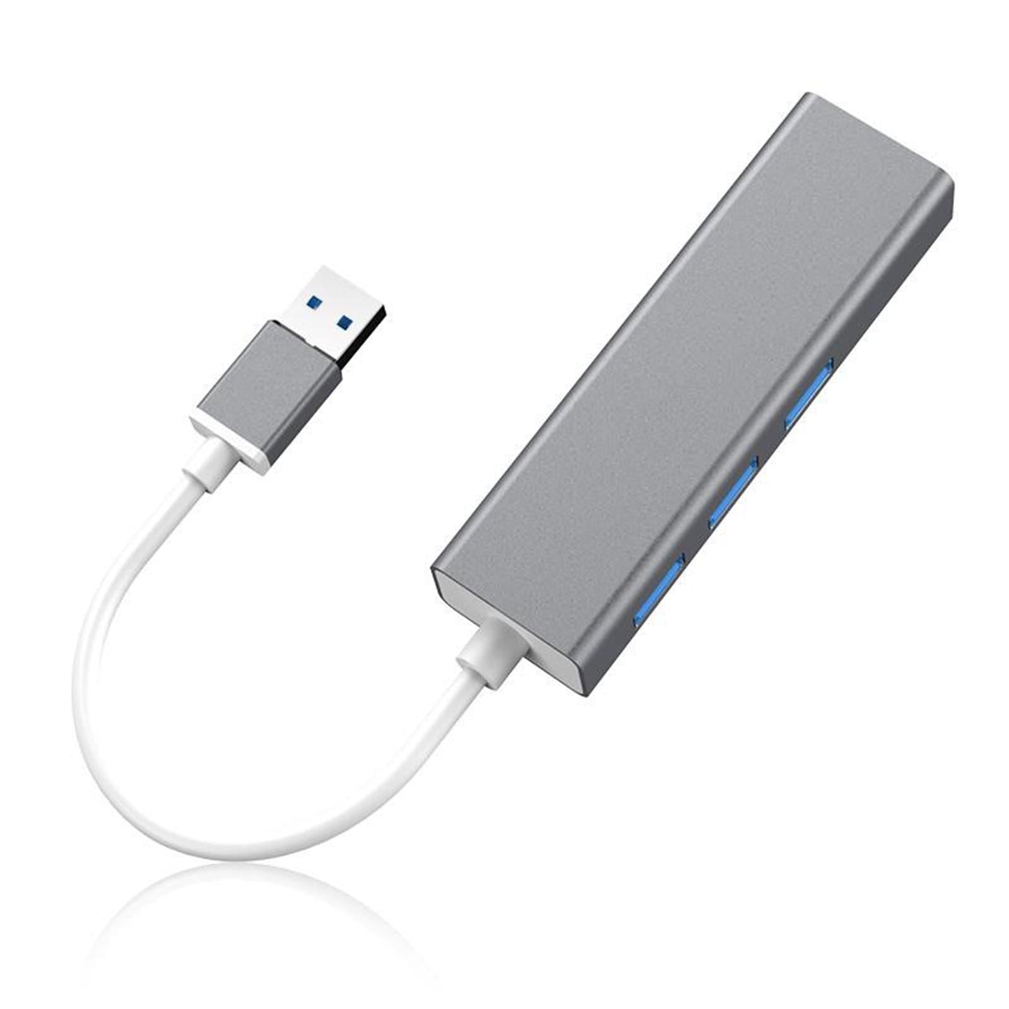 3-Port USB 3.0 Hub with Ethernet Supporting RJ45 10/100Mbps  gray