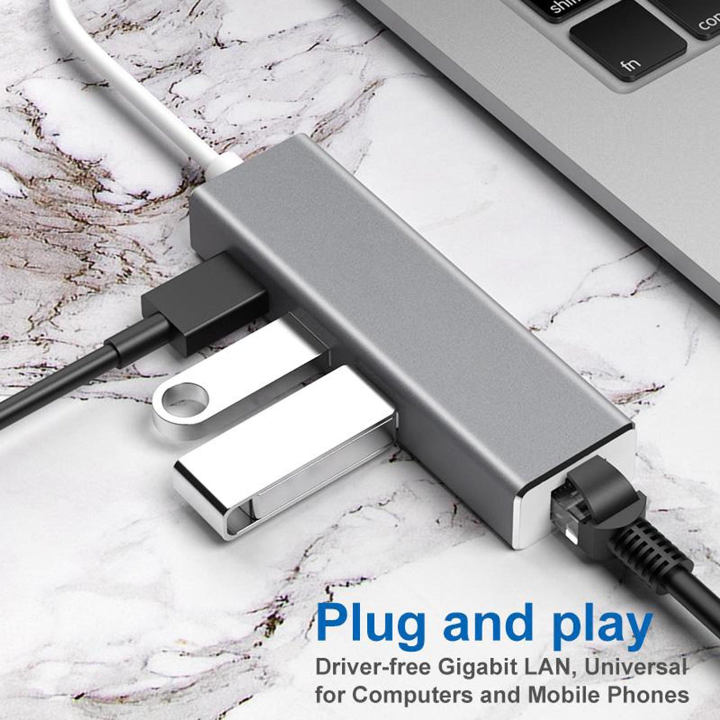 USB 3.0 Gigabit Ethernet Network Adapter 1000Mbps USB Adapter Laptop Grey