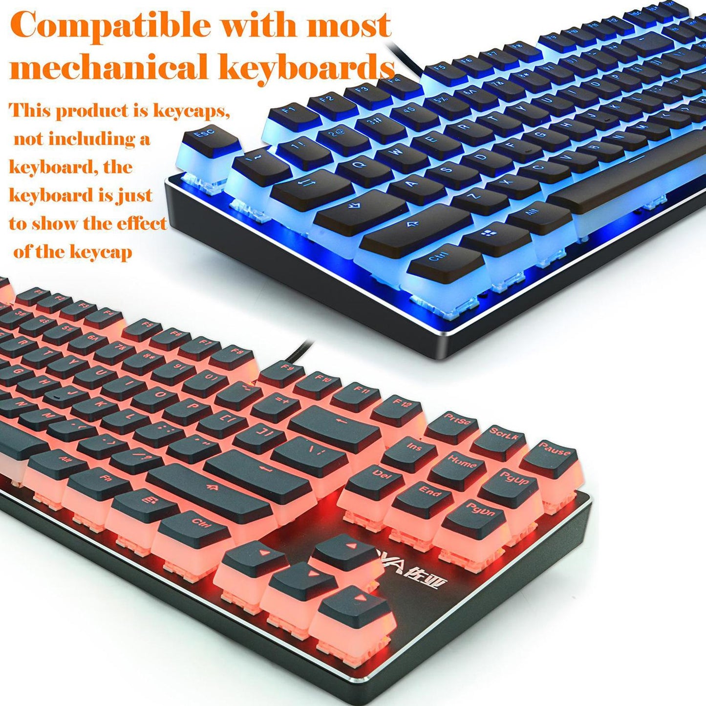 PBT Double Shot Pudding Keycaps 108 Keys Mechanical Keycaps Backlit Key Caps