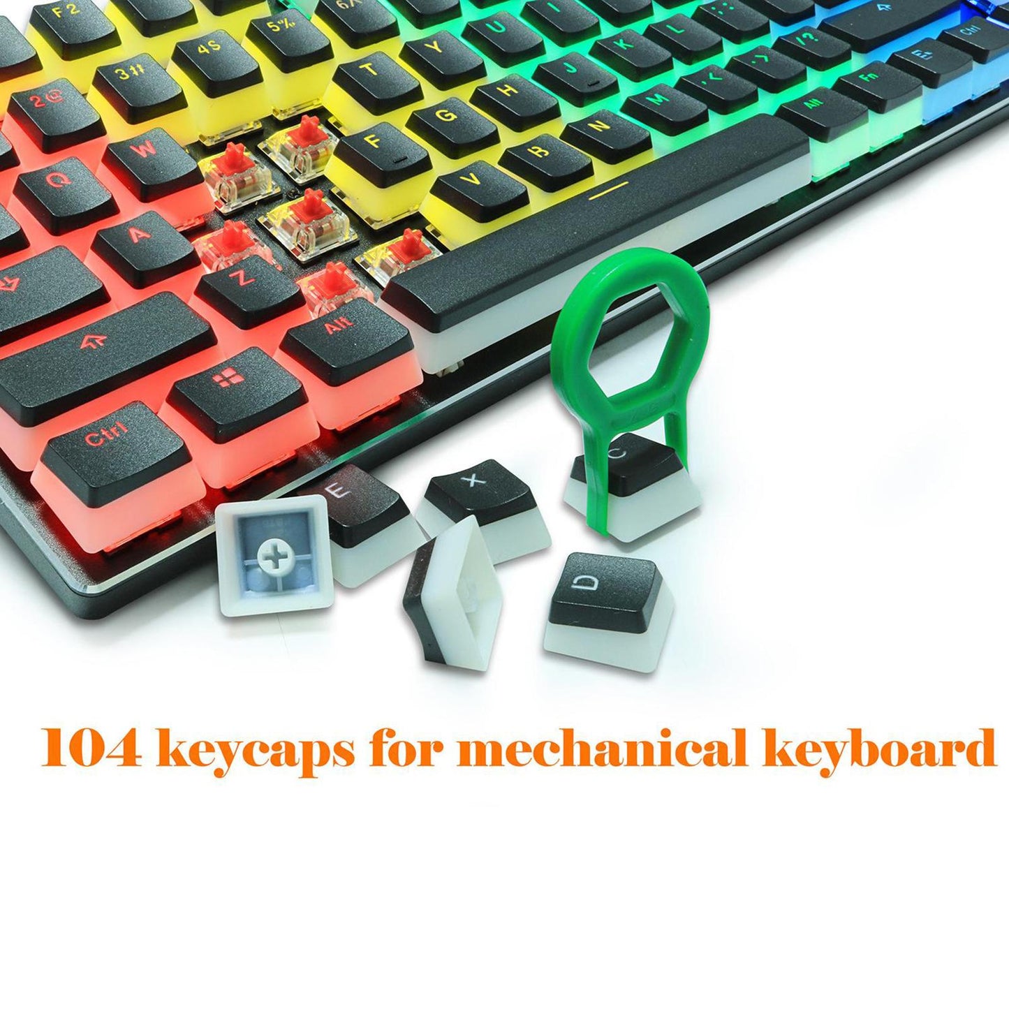 PBT Double Shot Pudding Keycaps 108 Keys Mechanical Keycaps Backlit Key Caps