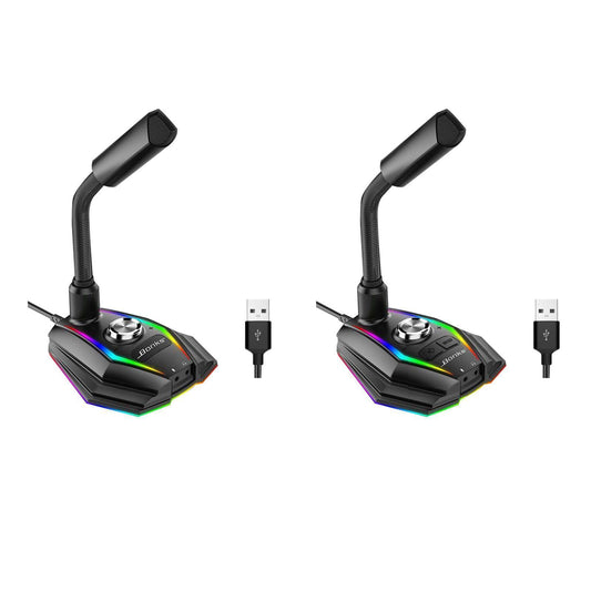 RGB Microphone Mute Button with 3.5mm Jack for Gaming Recording YouTube Type A