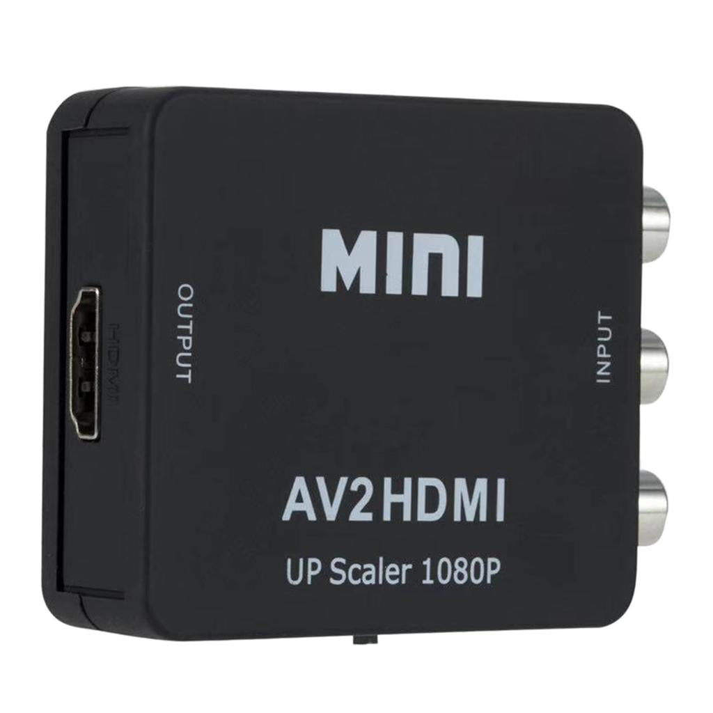 1080P CVBS to HDMI Video Converter Box with USB Cable for HD TV Projector Black