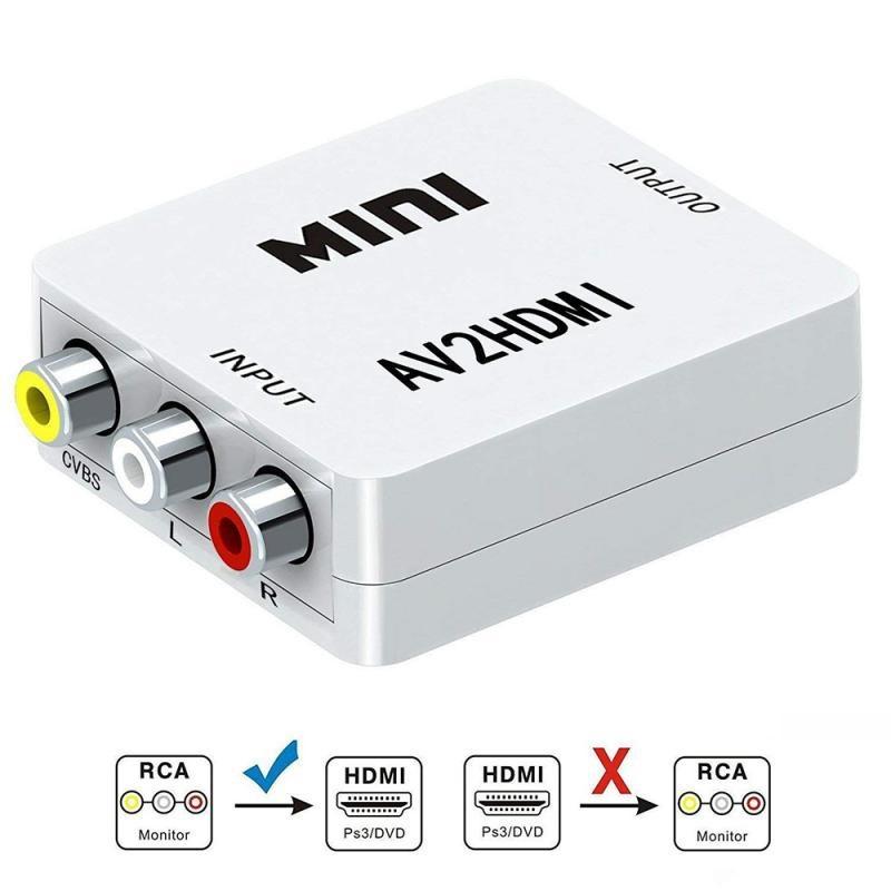 1080P CVBS to HDMI Video Converter Box with USB Cable for HD TV Projector Black