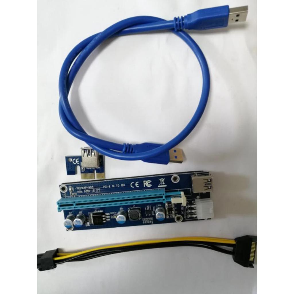 60cm PCI-E Riser Card 009S Express 1x to 16x Extender Adapter USB 3.0 Cable