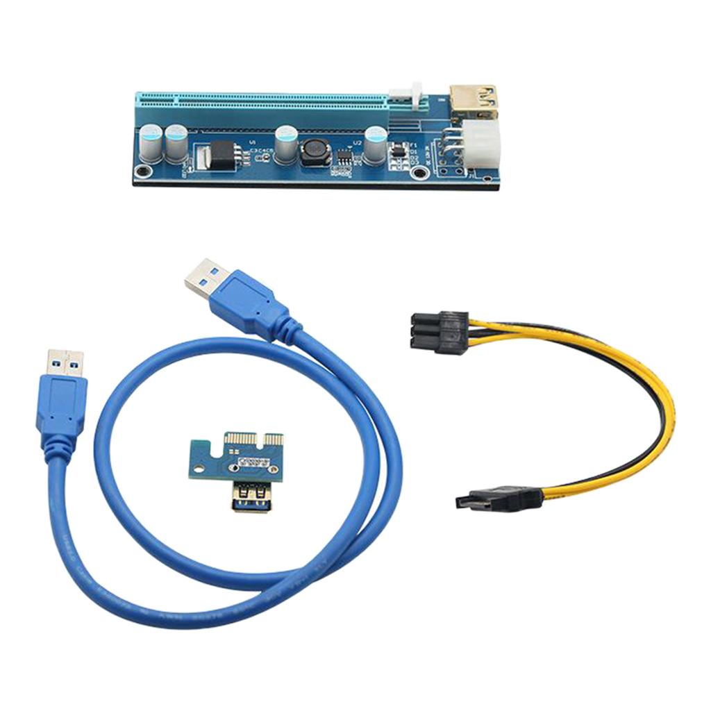 60cm PCI-E Riser Card 009S Express 1x to 16x Extender Adapter USB 3.0 Cable