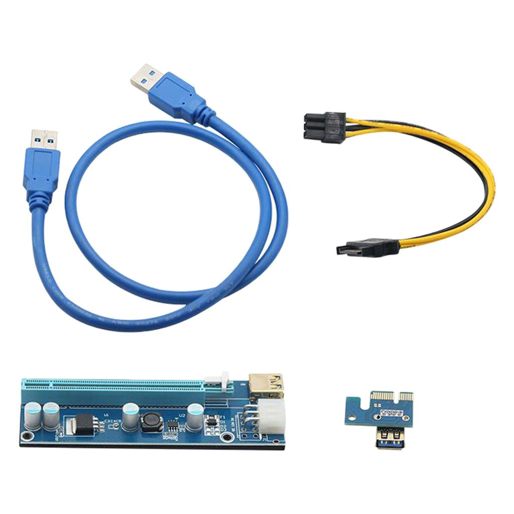 60cm PCI-E Riser Card 009S Express 1x to 16x Extender Adapter USB 3.0 Cable