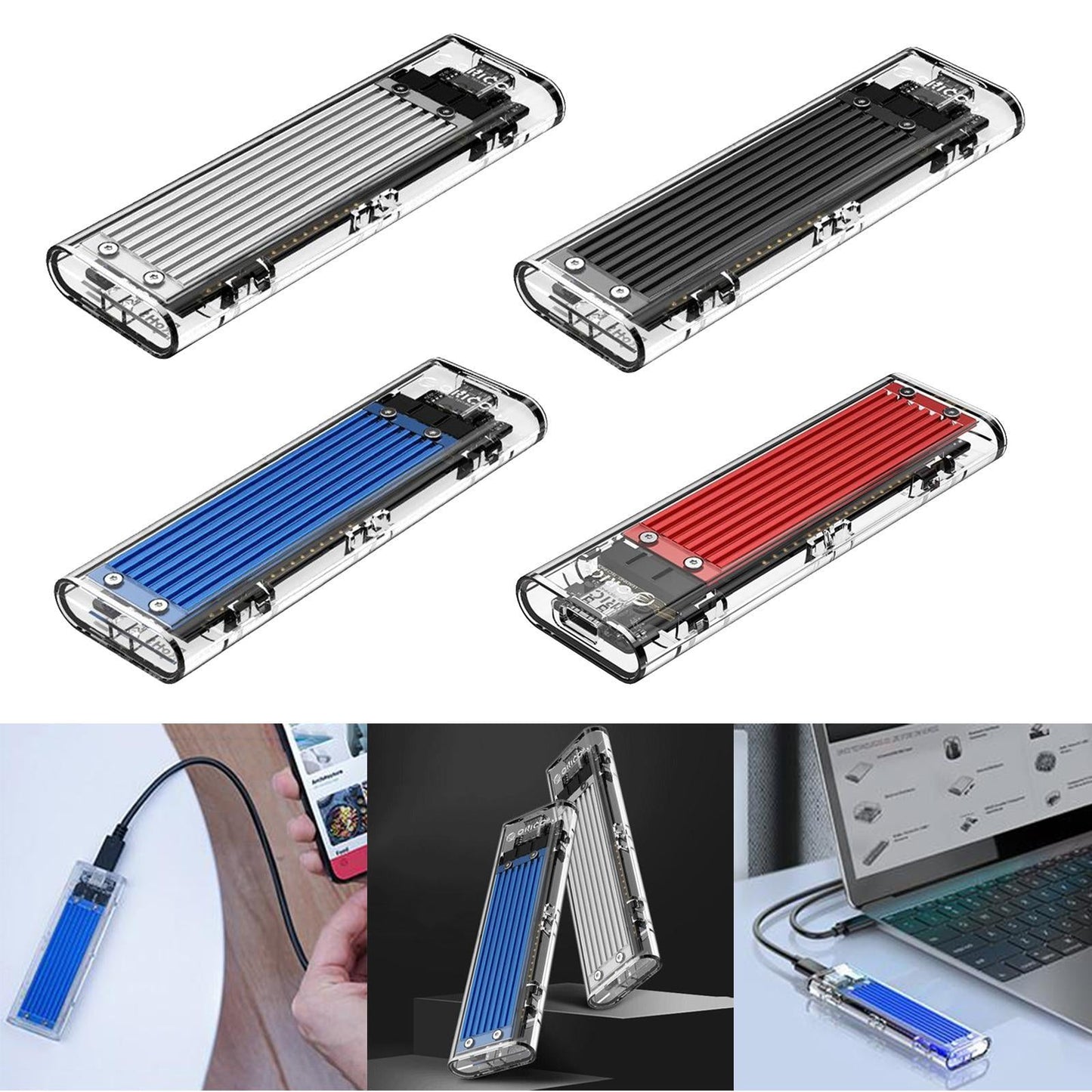 ORICO M.2 to USB Type-C SSD Enclosure Case Adapter 10Gbps UASP Red