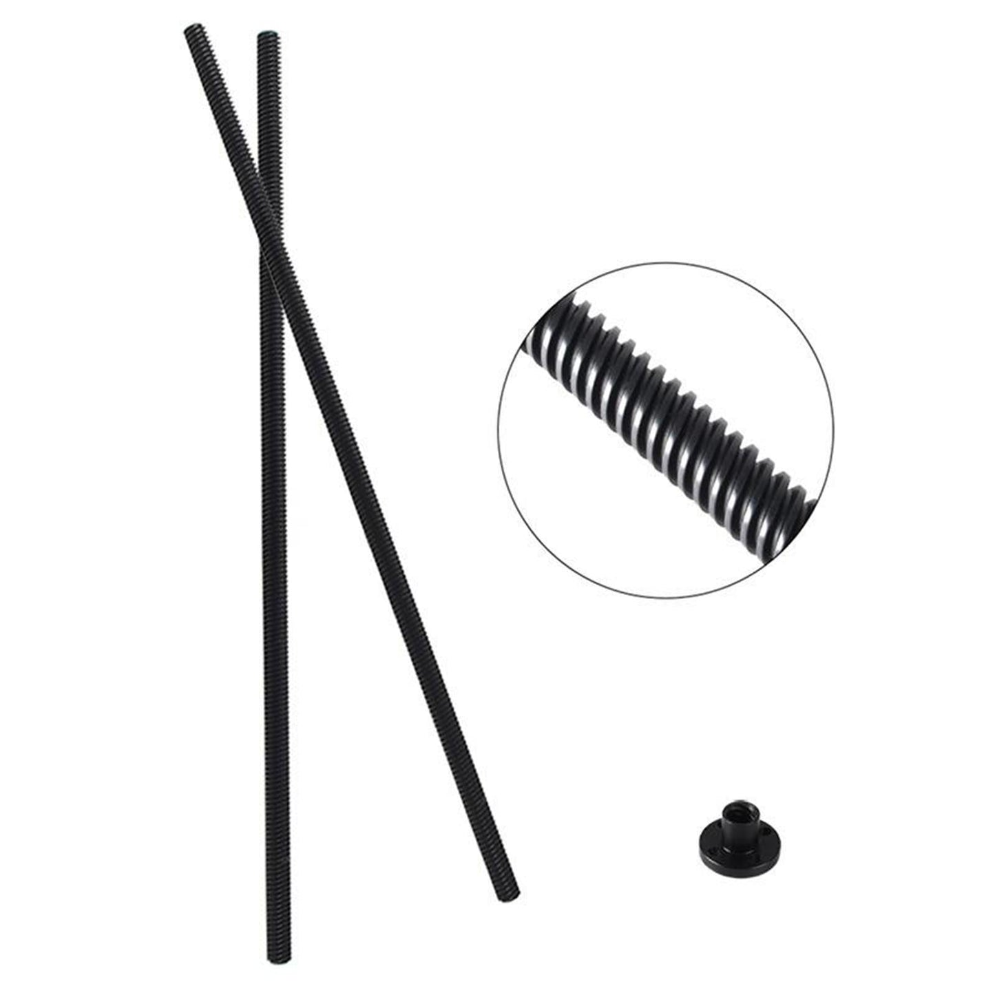 14.4 inch T8 PTFE Coated Lead Screw 2mm/8mm w/ Nut for 3D Printer