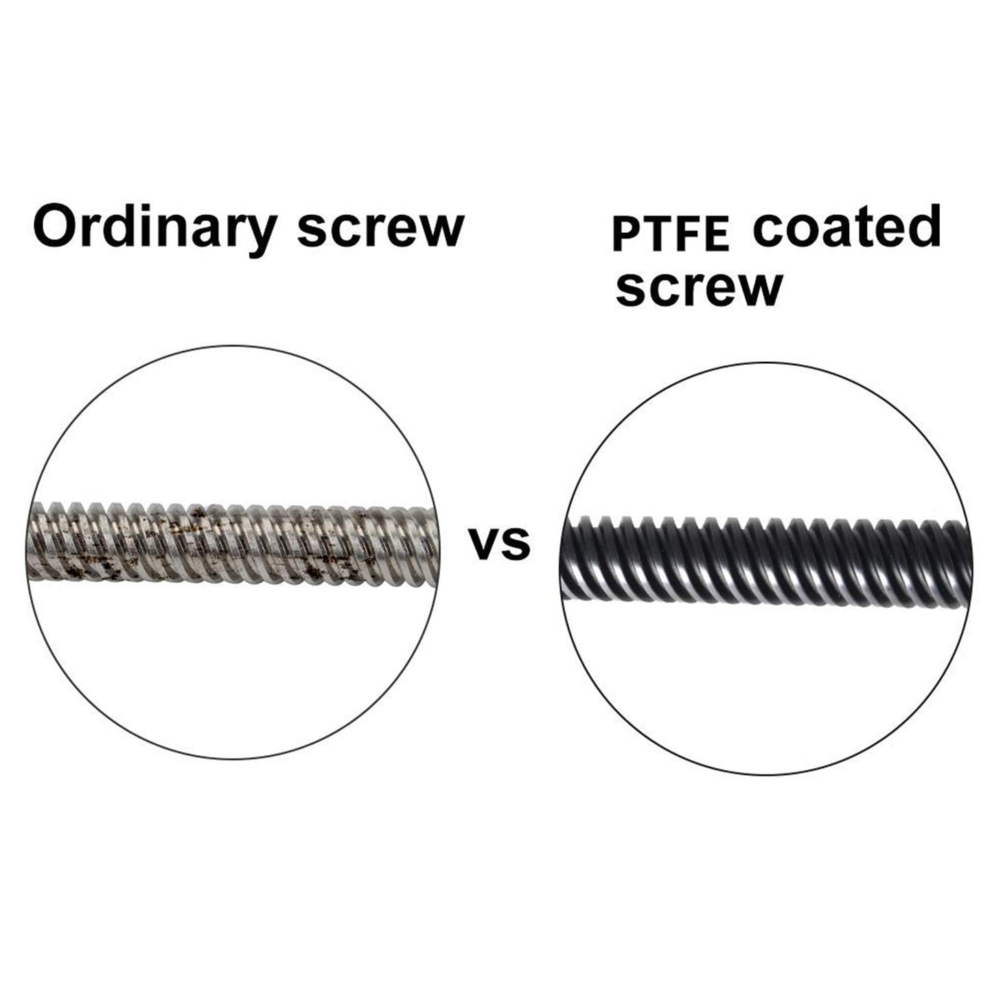 Black 20.7 inch T8 PTFE Lead Screw 2mm/8mm for CR10 Ender3 V2 3D Printer