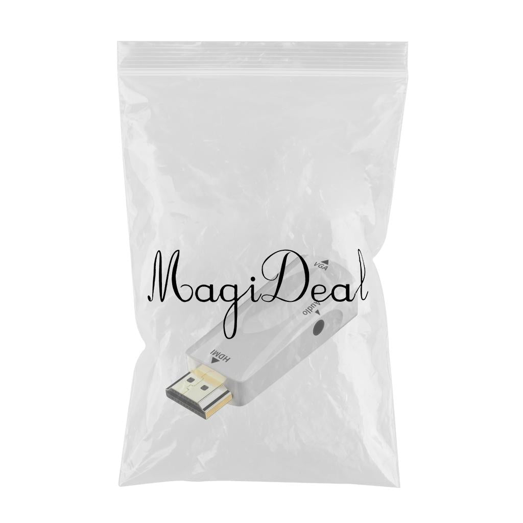 Mini HDMI to VGA Adapter Easy to Use for Desktop PC Monitor Chromebook White