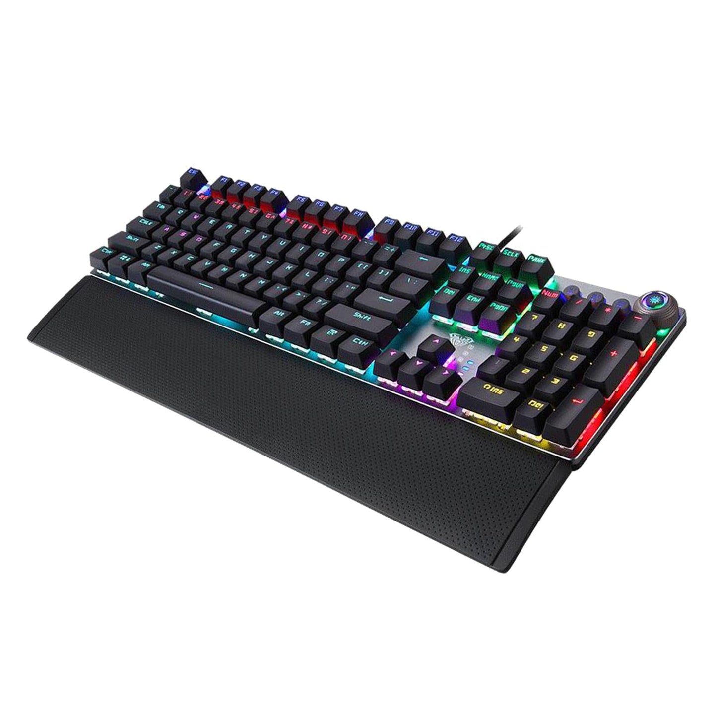 LED Backlit Mechanical Keyboard with Hand Rest Quick-Response for PC Gamers Brown Switch