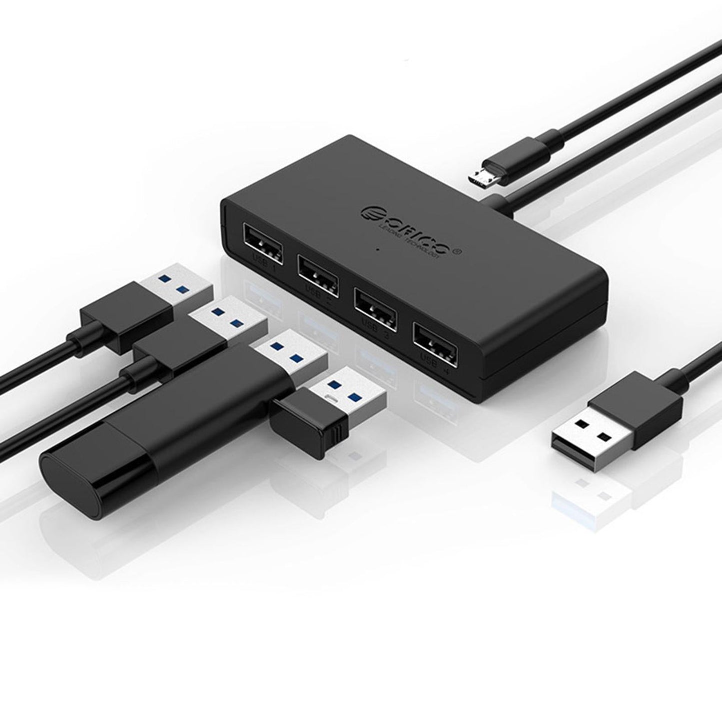 USB HUB 4 Port USB3.0 Desktop HUB Adapter USB Splitter for Desktop/PC 100cm