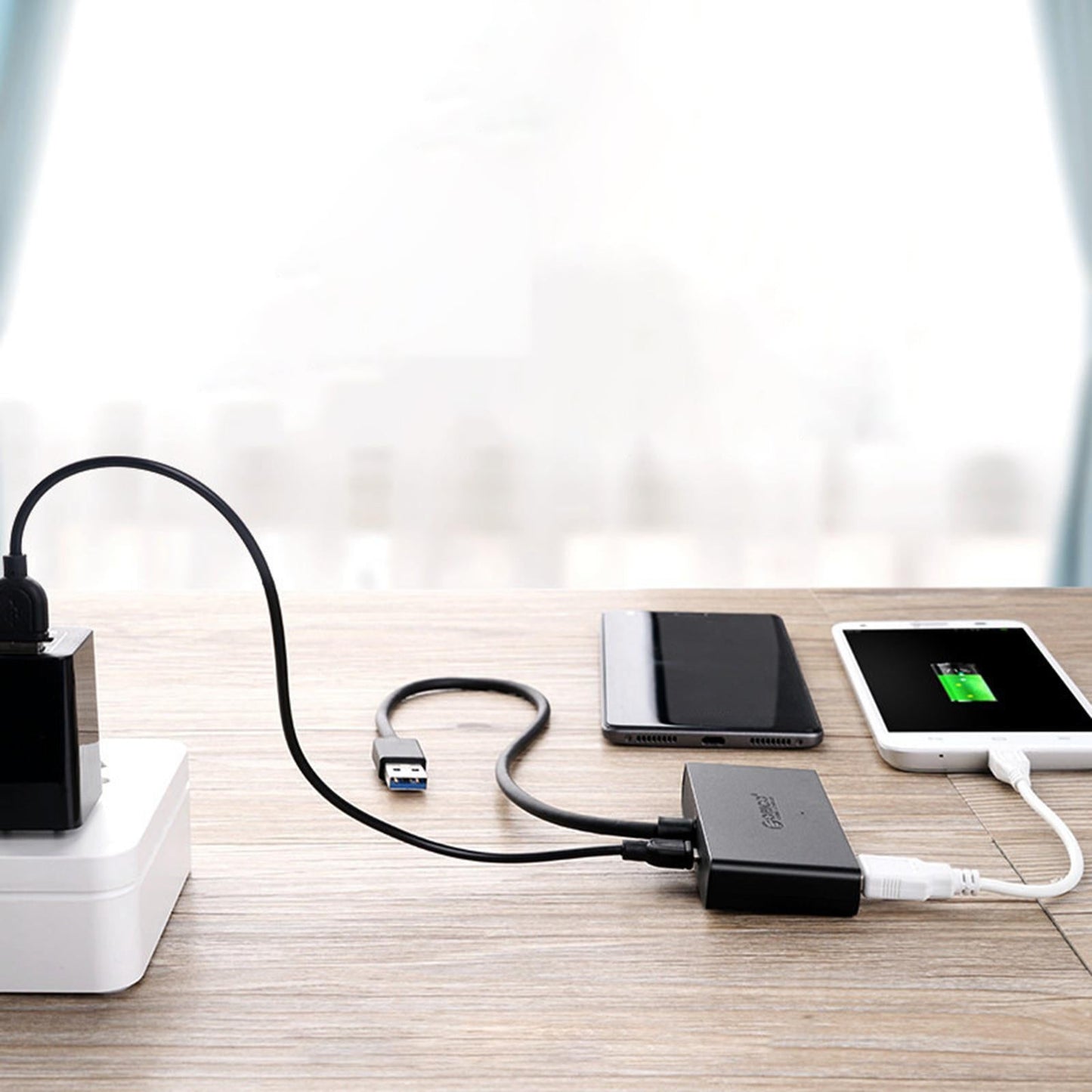 USB HUB 4 Port USB3.0 Desktop HUB Adapter USB Splitter for Desktop/PC 100cm
